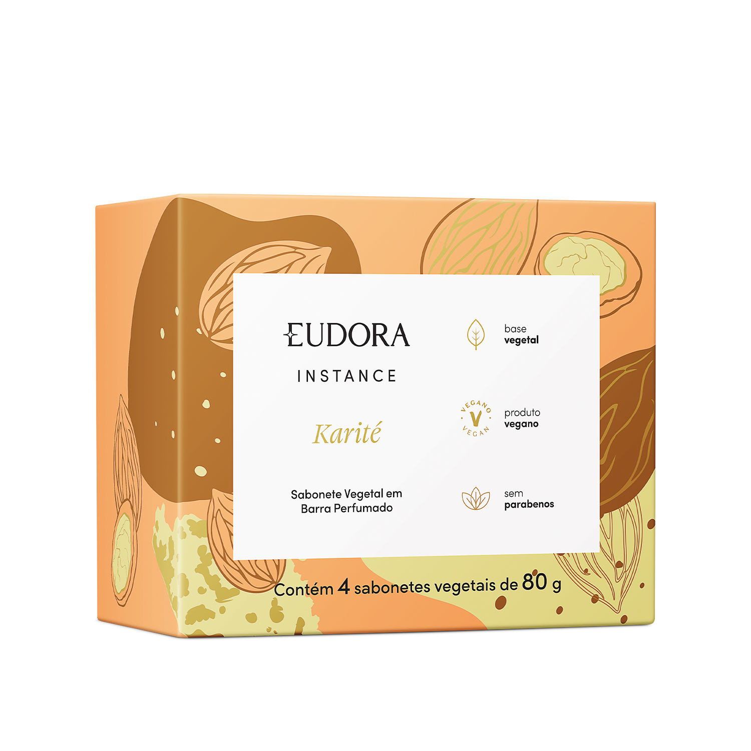 Kit Sabonetes em Barra Vegetal Perfumado Instance Karité 4x80g