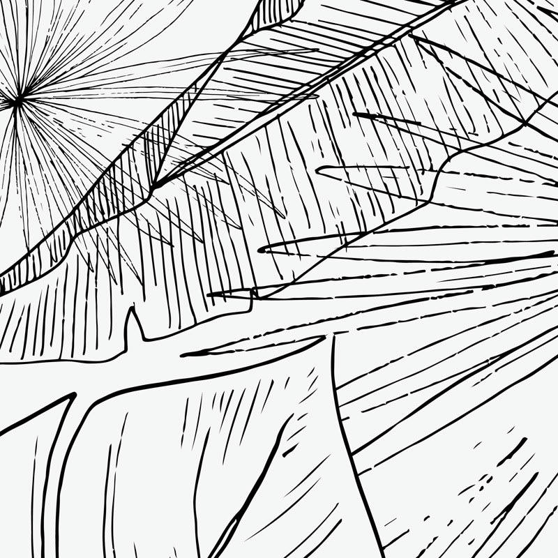 LÄMNAR SVART - Crédence cuisine Lot de 2 crédences ALU L120xH50cm Noir Feuillage