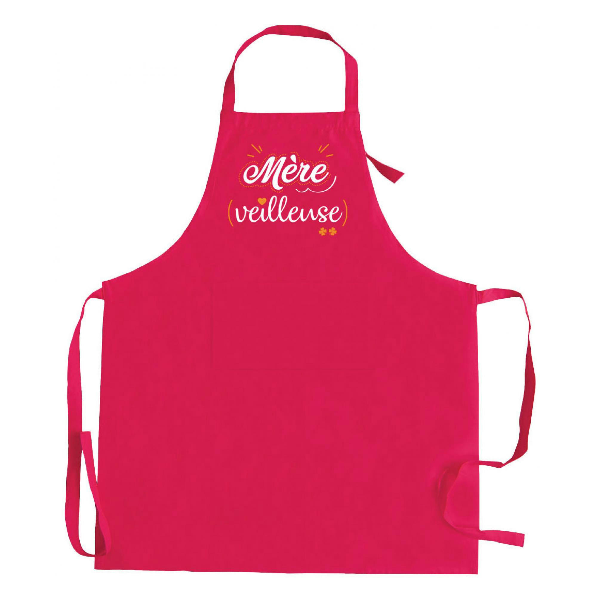 PEPS - Tablier de cuisine mère-veilleuse recyclé en coton rose 72 x 90
