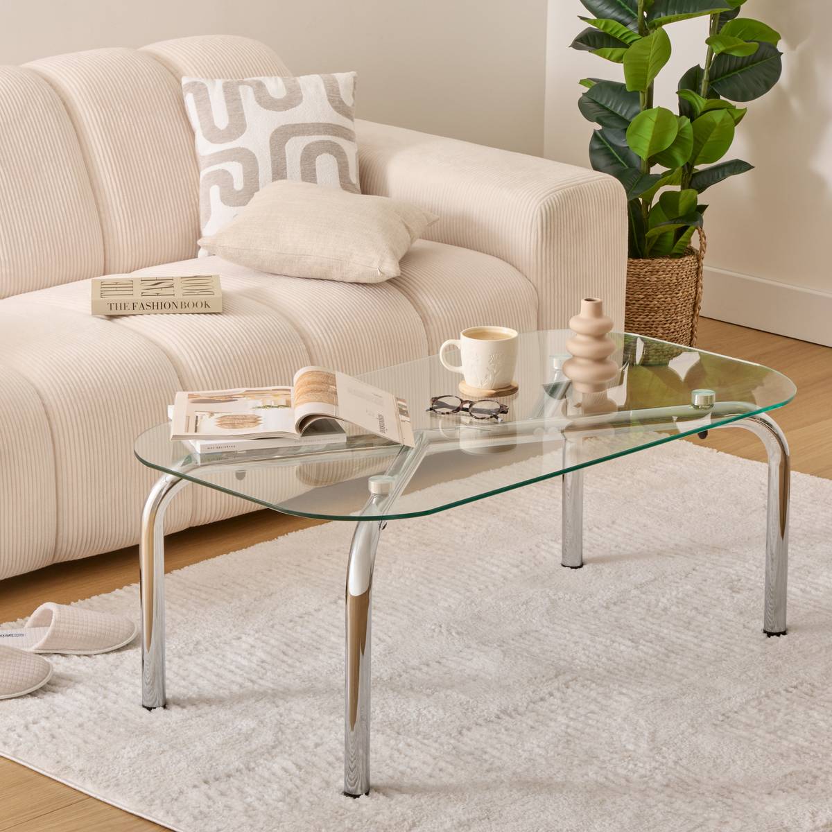 Coffee Table "Hecate" Silver, 110x60 cm