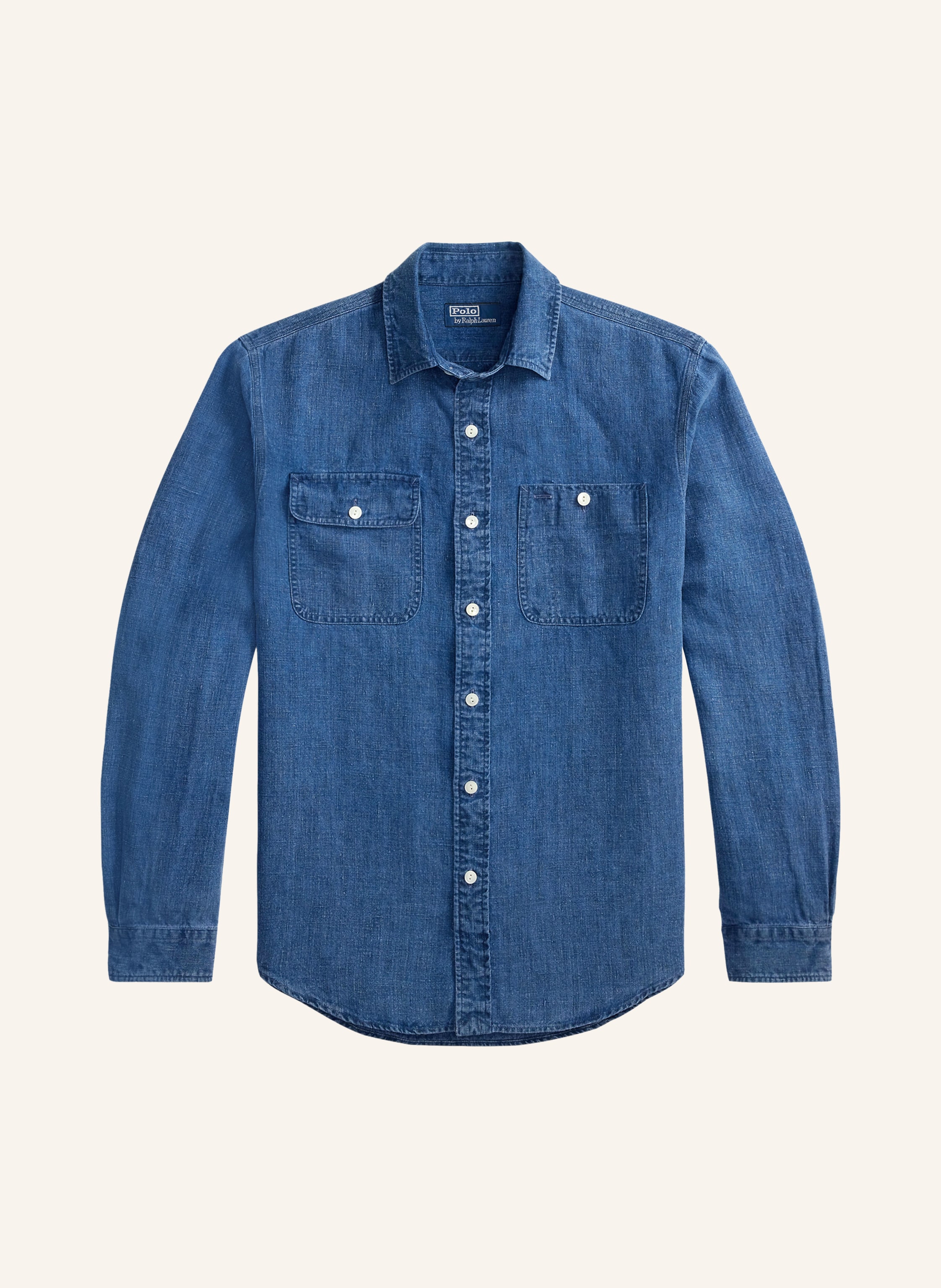 POLO RALPH LAUREN Leinenhemd Classic Fit in Jeansoptik