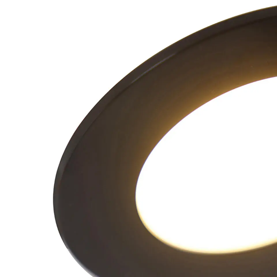 Qazqa inbouwspot blanca zwart ge?ntegreerde led