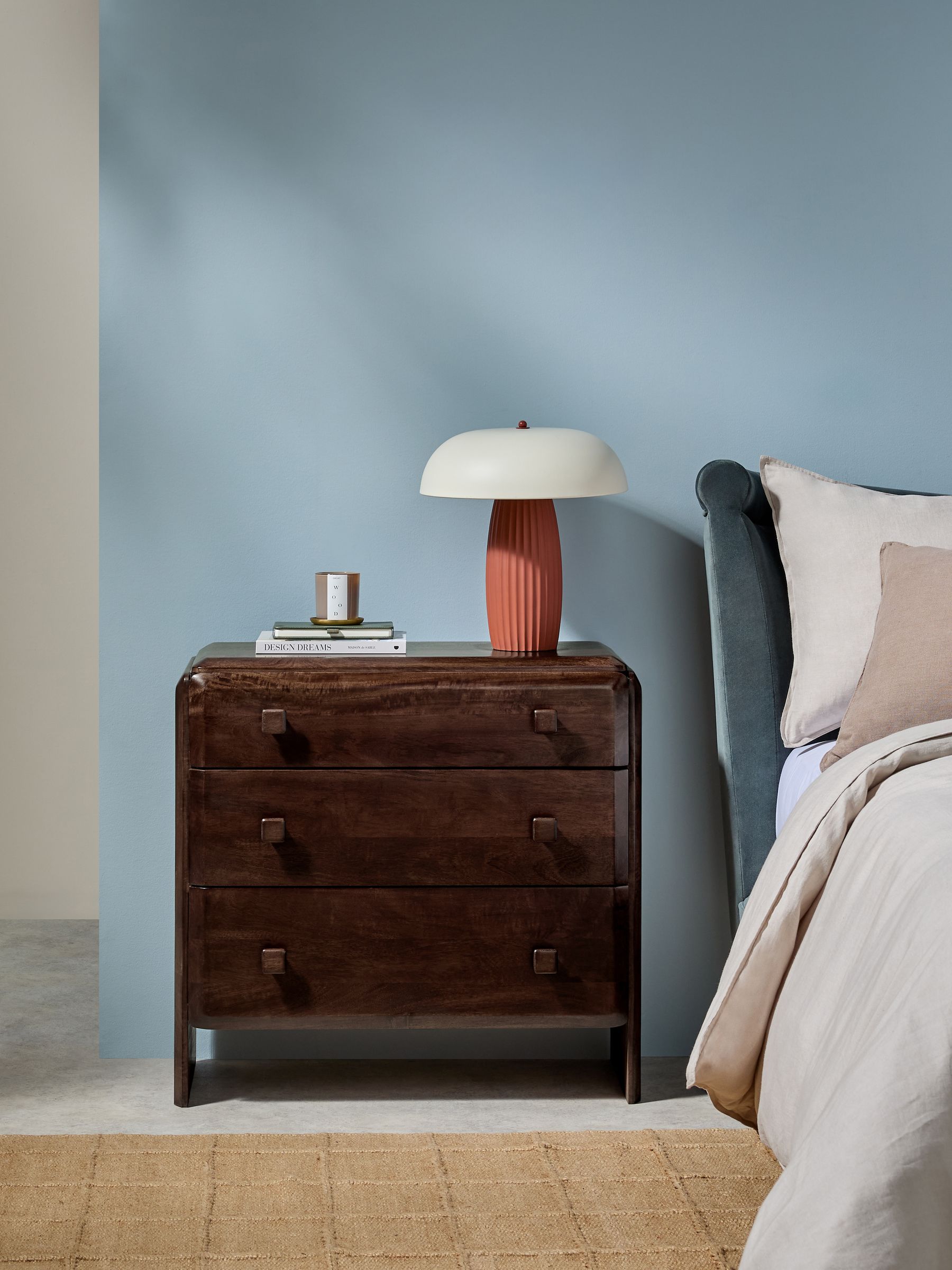 Payton Mango Wood 3 Drawer Chest of Drawers in Brown