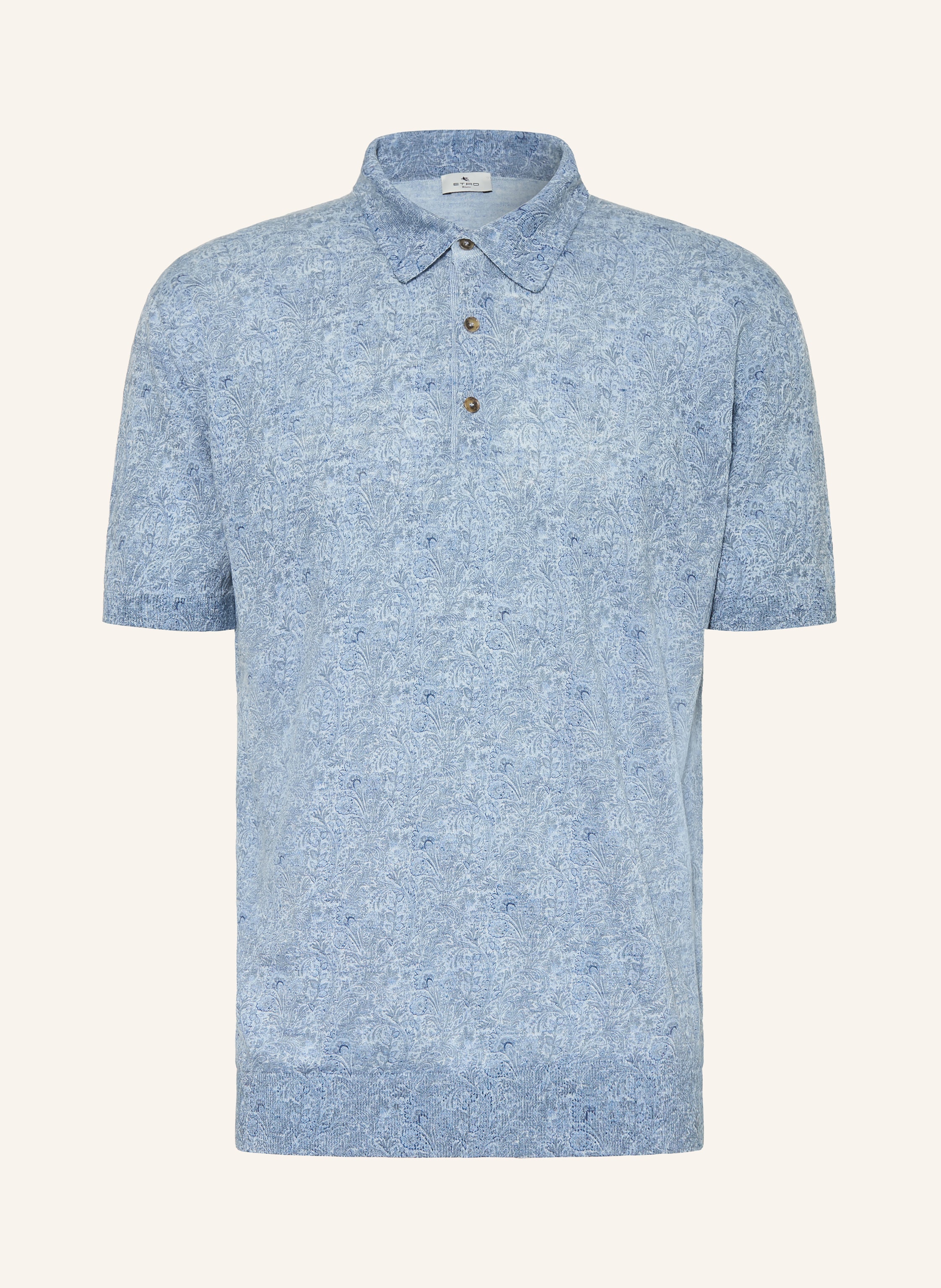 ETRO Strick-Poloshirt Regular Fit aus Leinen