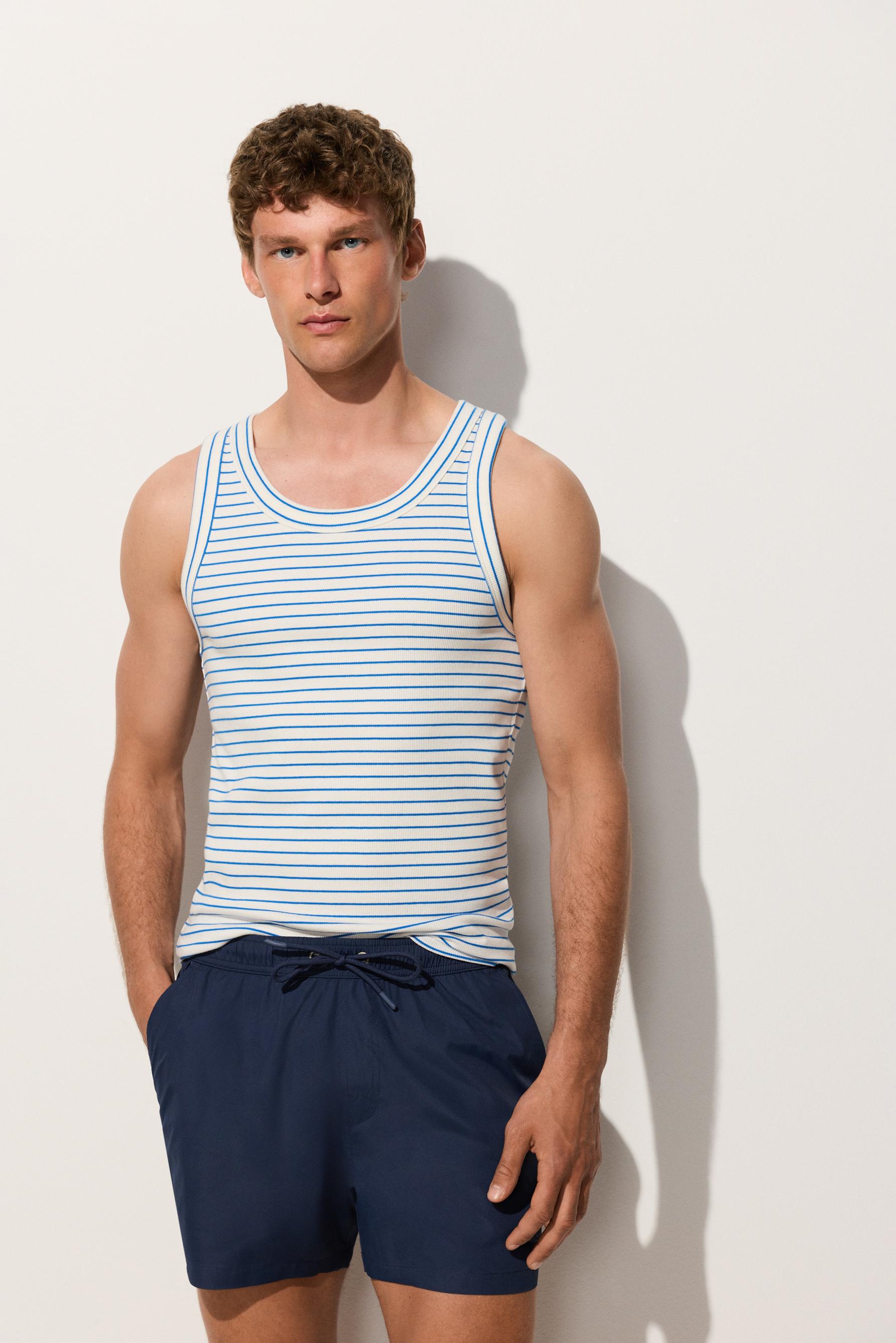 Hombre | Camiseta rayas azules rib tirantes