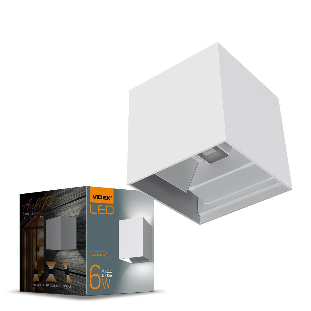 Kinkiet zewnętrzny ERIC 2700K biały LED 2x6 W 580lm IP54 Videx