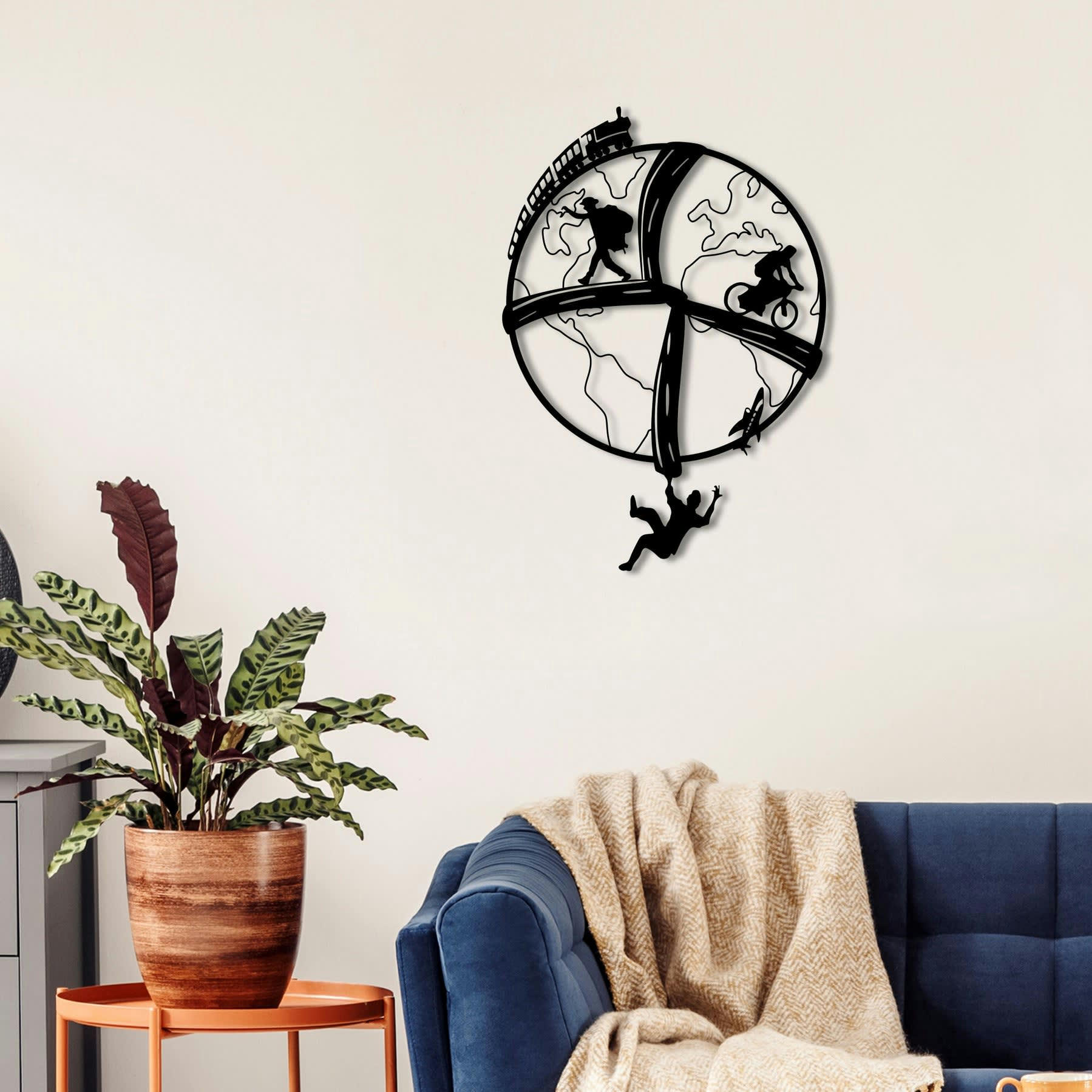 - Déco murale âme libre métal noir 40x57 cm