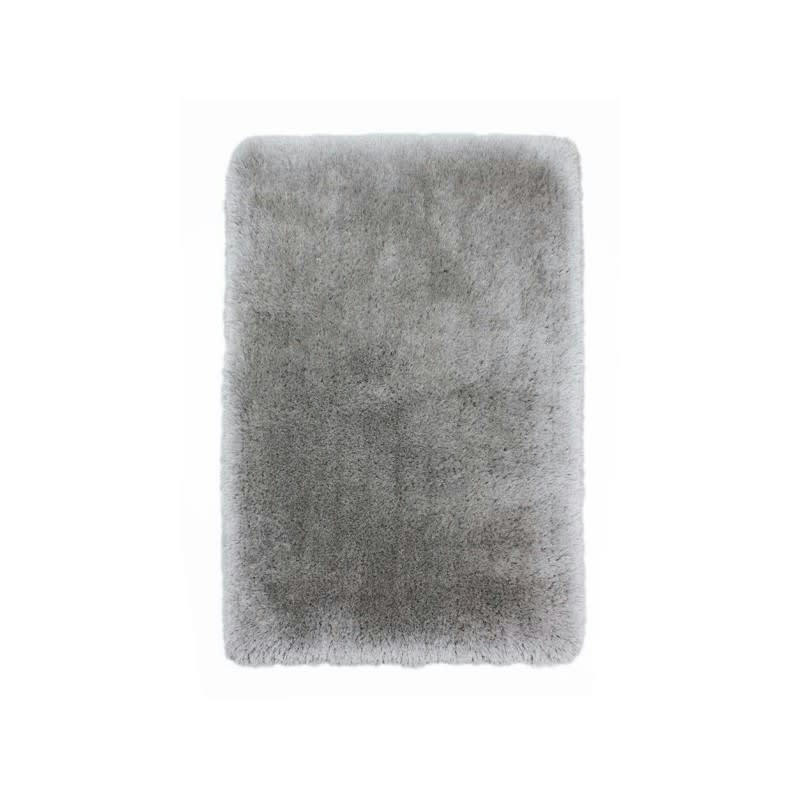 PEARL - Tapis shaggy épais en polyester Gris Clair 80 x 150
