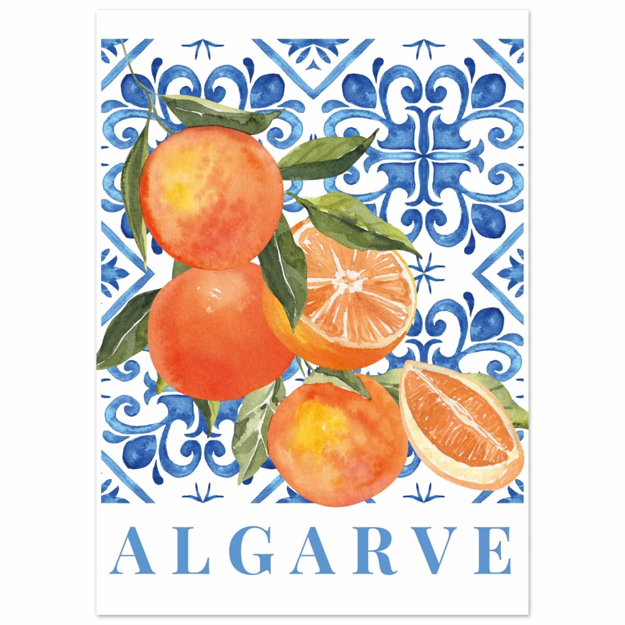 Artfulprints Poster Fruits - Oranges in the Algarve  - 50x70 cm - Meerkleurig