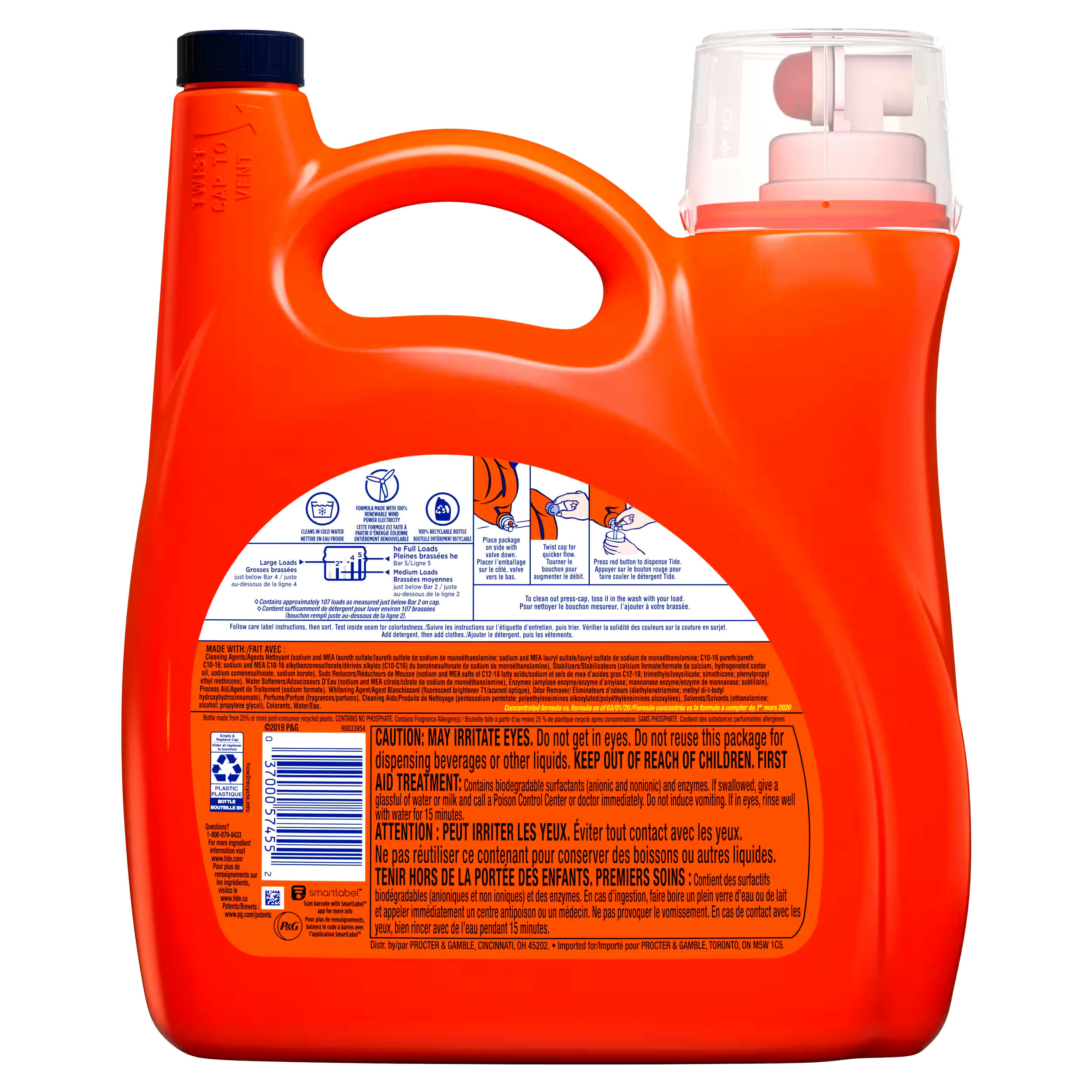 Tide Liquid Laundry Detergent, Original, 107 loads, 4.55 L