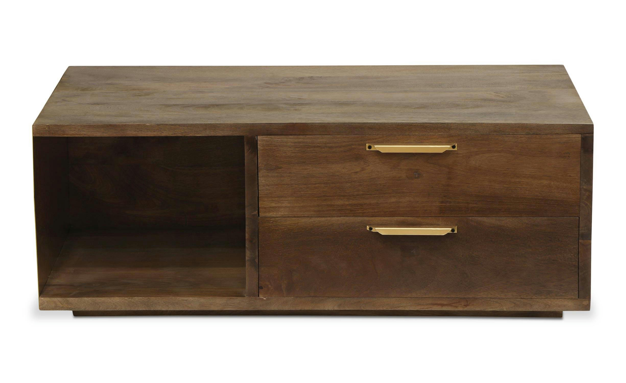 FIRMIN - Table basse bois et métal or