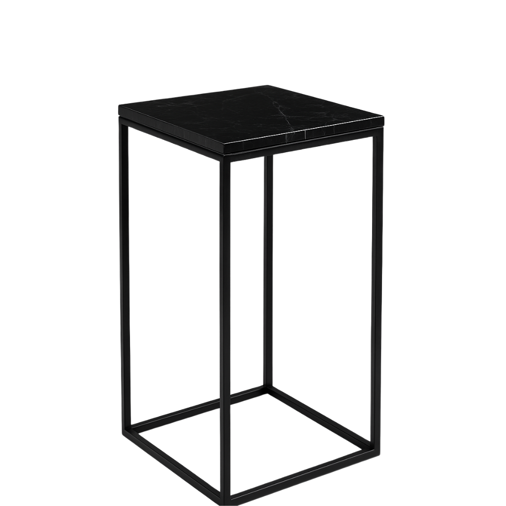 Kwietnik Metalowy z Marmurem Nero Marquina VASO 11