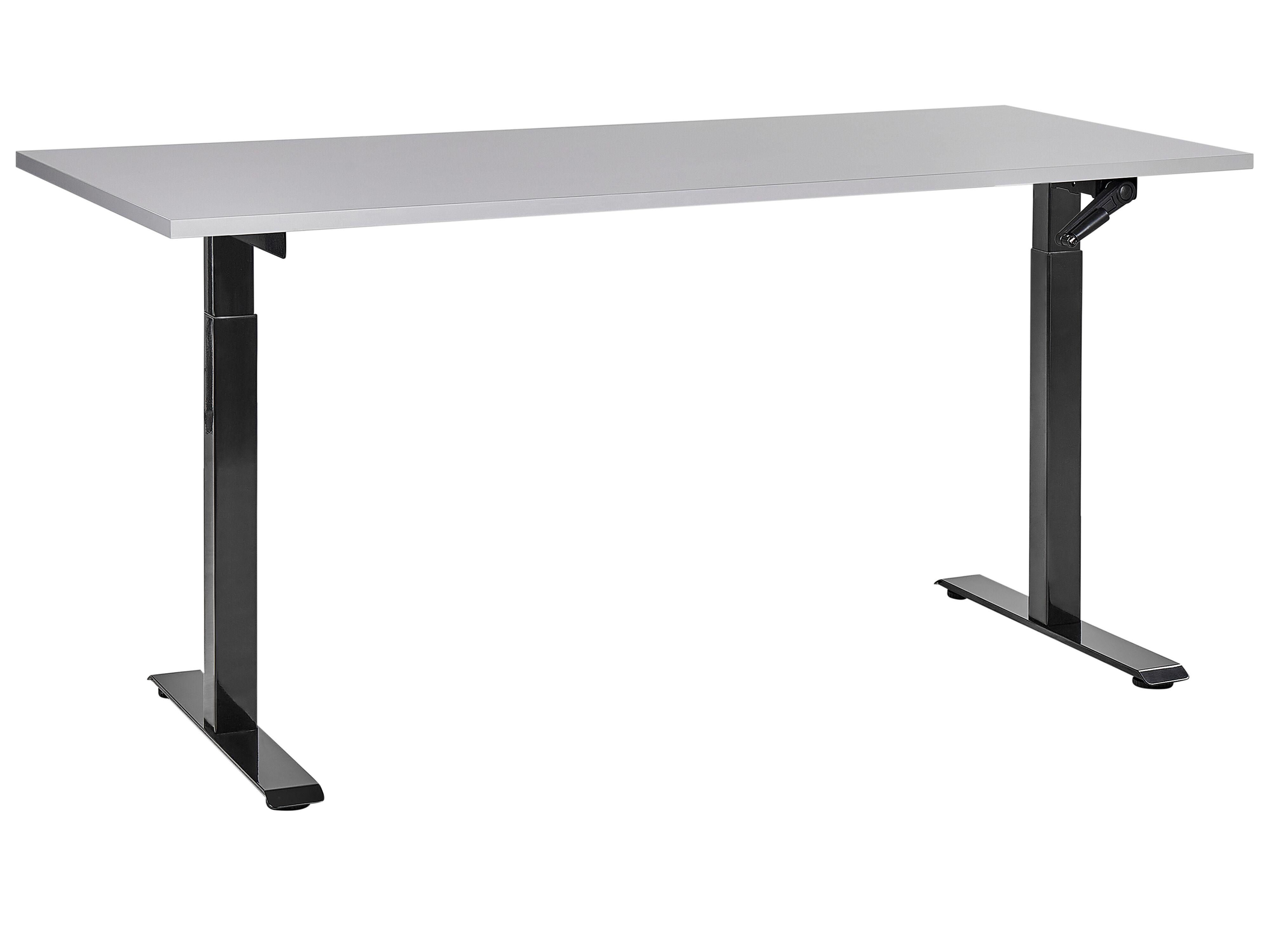 Manual Adjustable Standing Desk DESTINES Grey/ Black 160 cm 72 cm