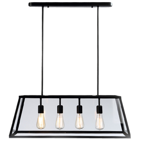 Lampa wisząca czarna FINLAND4xE27x20W wym: 131x30,5x78 cm Polux