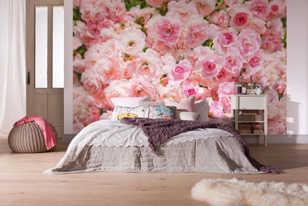 FOTOTAPET KOMAR ROSA ROSER 368X254CM