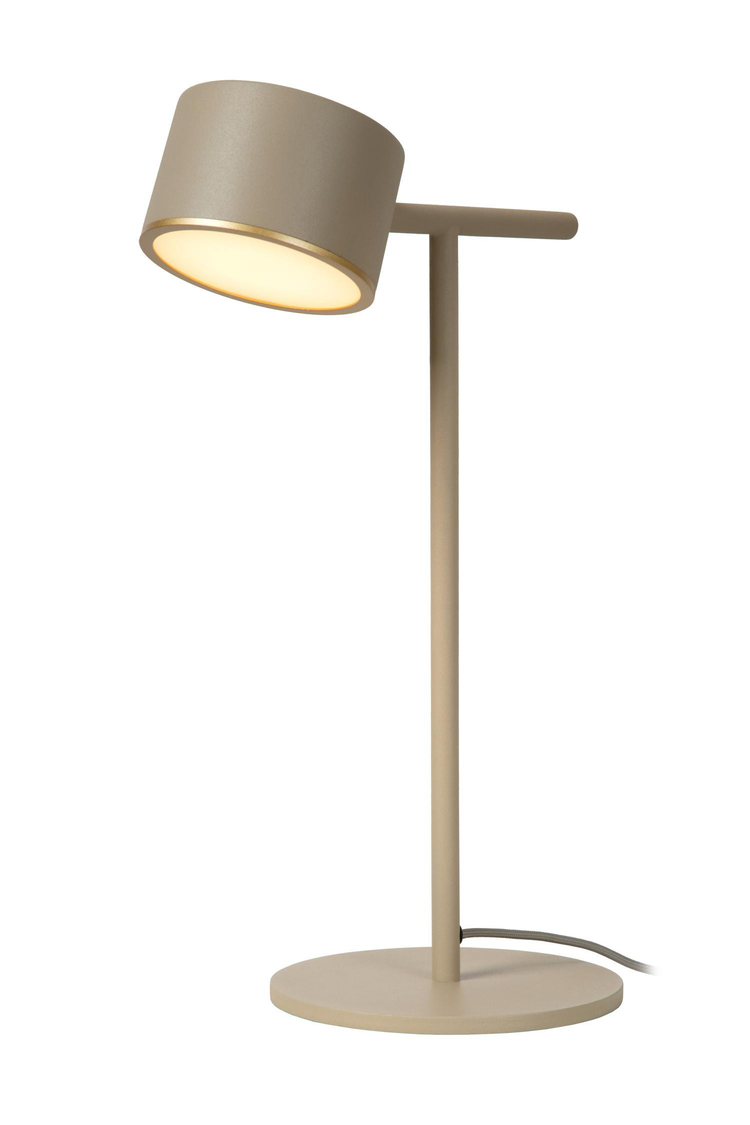 Lampa stołowa minimalistyczna GIAN szaro-beżowa LED 8W wys:40cm Lucide