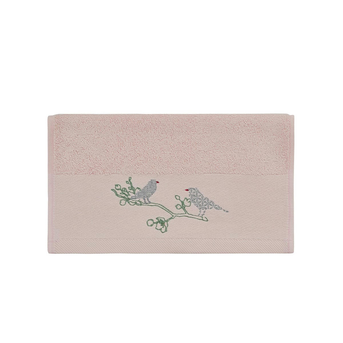SPRING BIRDS - Lot de 3 serviettes invité en coton Petale 30x50 cm