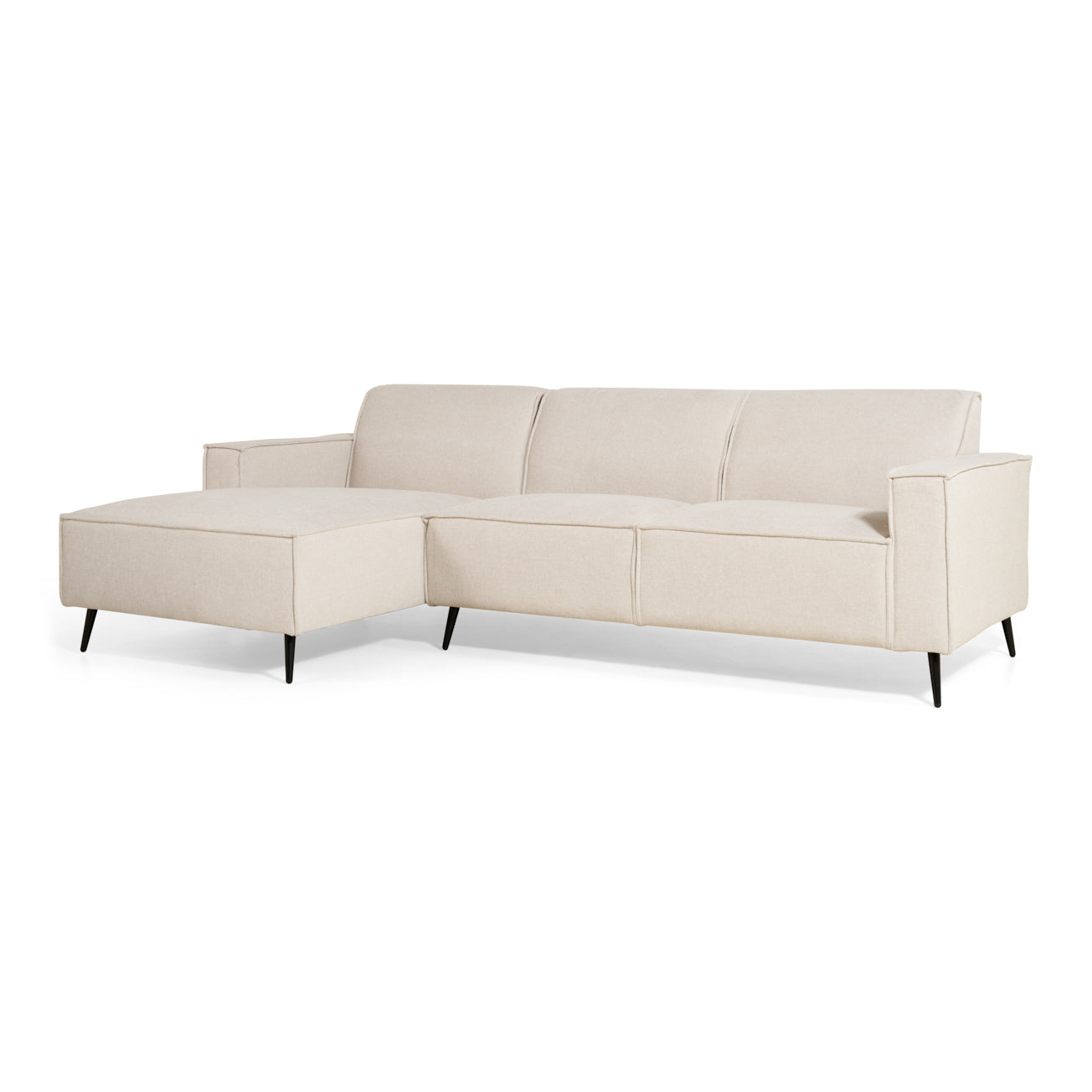 by fonQ Bo Hoekbank met Chaise Longue Links - Linnen - Beige