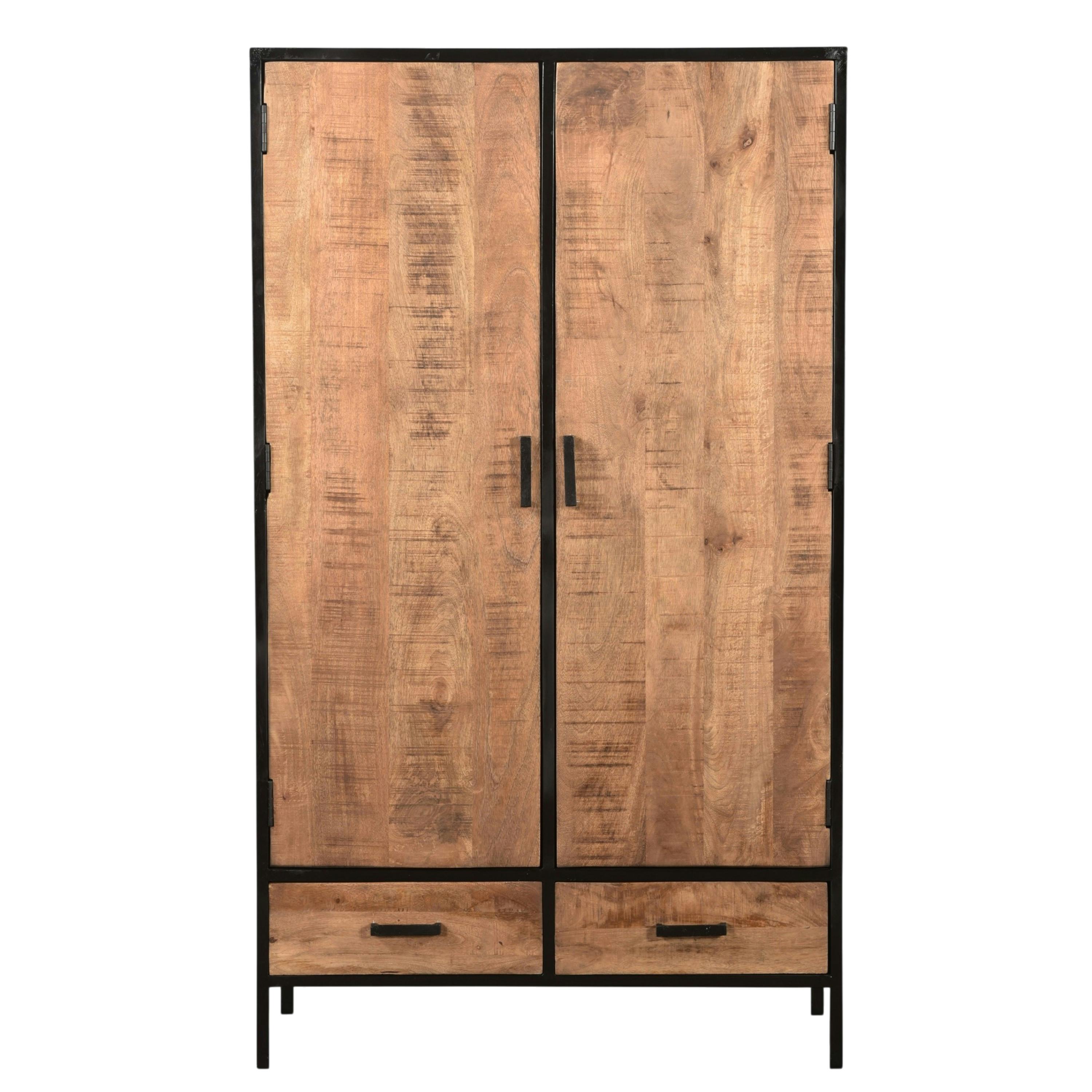 Buffet haut 2 portes bois et métal FULTON