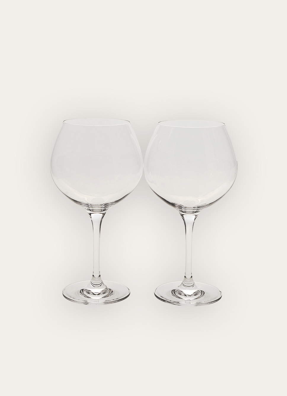 LOT DE 2 VERRES à GIN EN CRISTALLIN TRANSPARENT