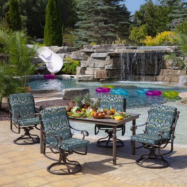 Arden Selections Aurora Damask Outdoor Dining Chair Cushion