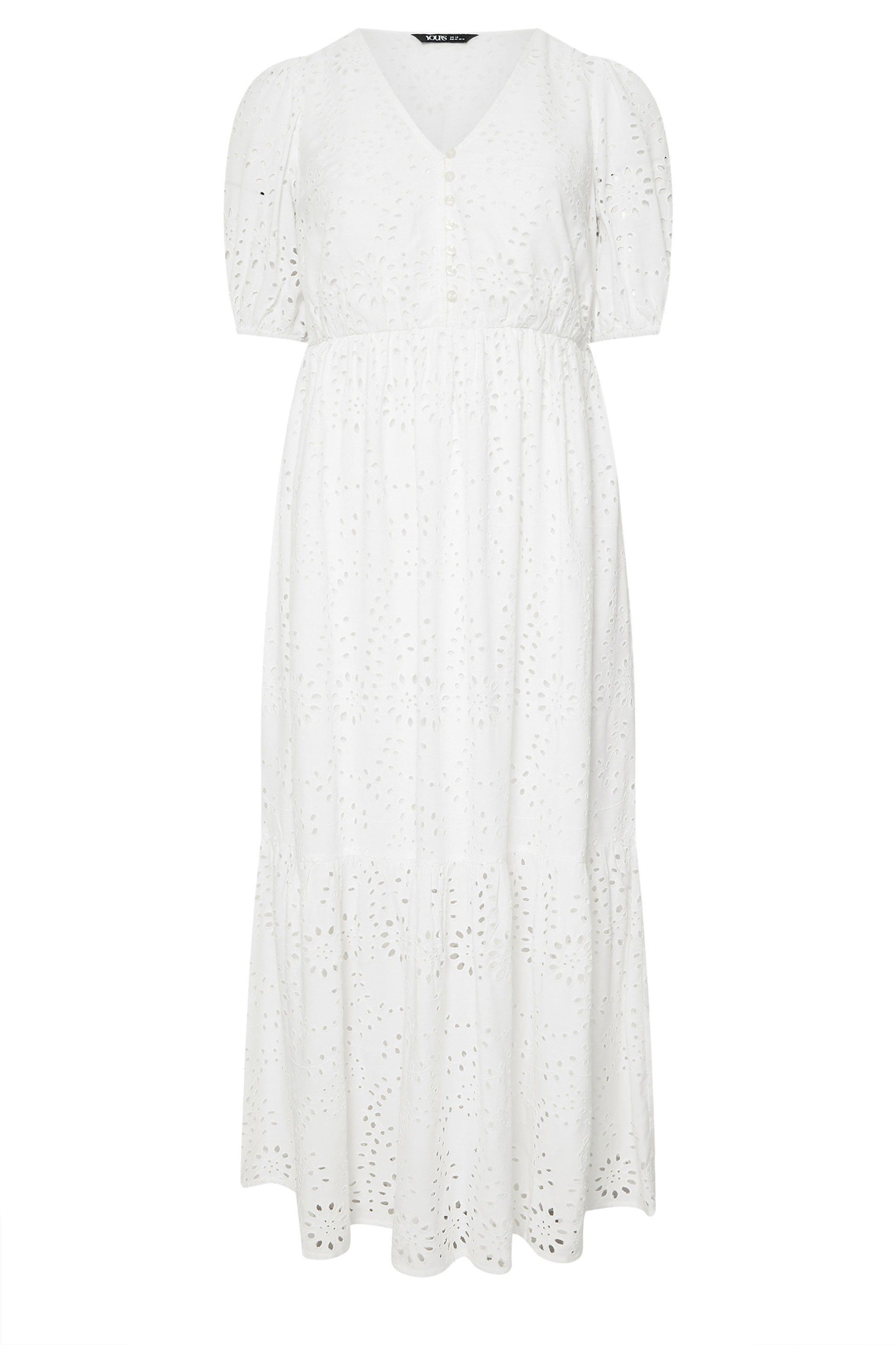 Yours Broderie Anglaise Tiered Maxi Dress