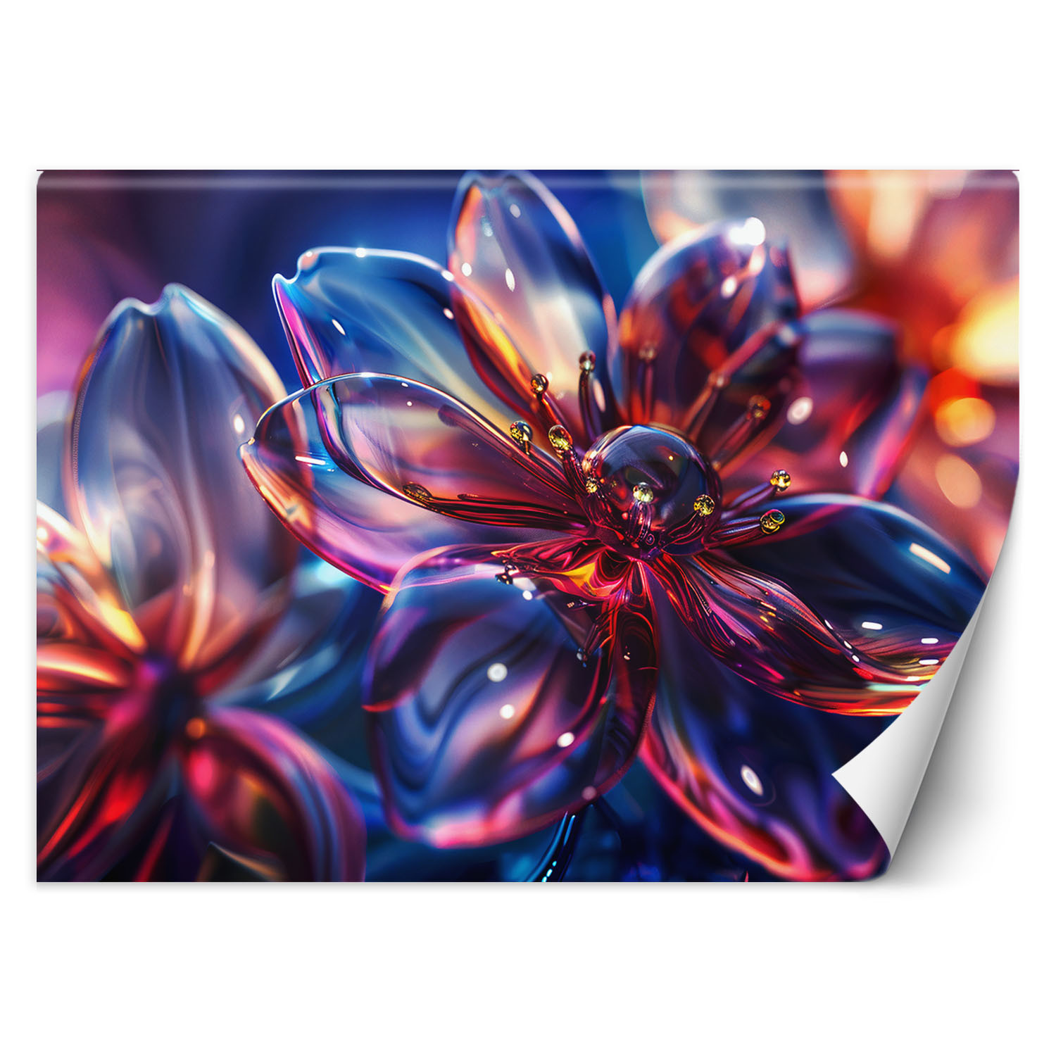 Feeby Fototapeta, Błyszczące szklane kwiaty 3D 150x105