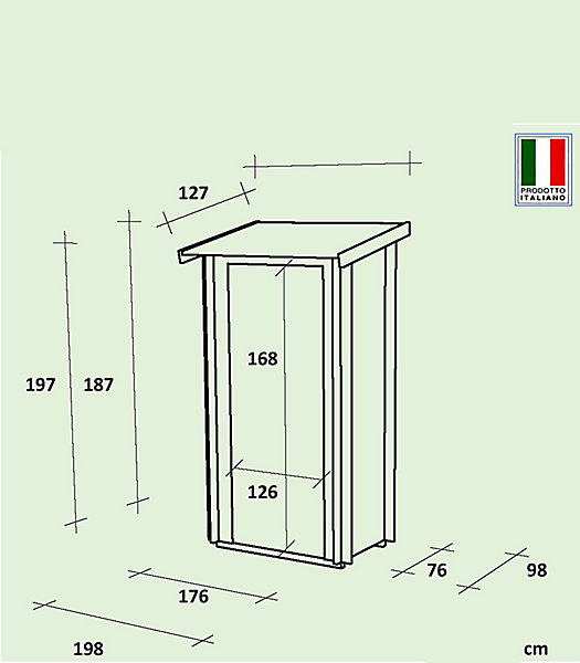 Abri de jardin en bois adossé Hobby 1.34m² Alce