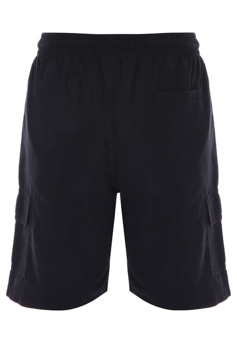 Older Boys Black Cargo Swim Shorts