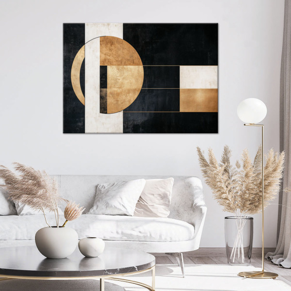 Feeby Obraz na płótnie, Abstrakcja Geometryczna Czarno Zlota 60x40