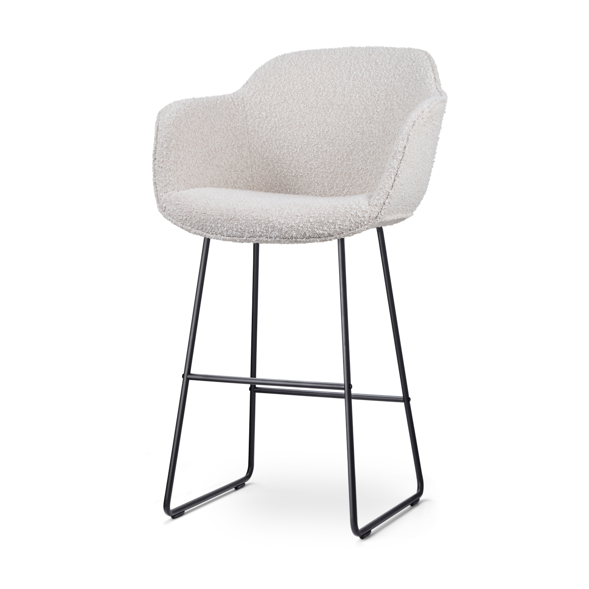 Nolon Nino-Mare Barkruk Bouclé Beige - Wit Onderstel- 75 cm