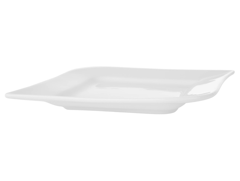 Talerz deserowy Fala porcelanowy biały