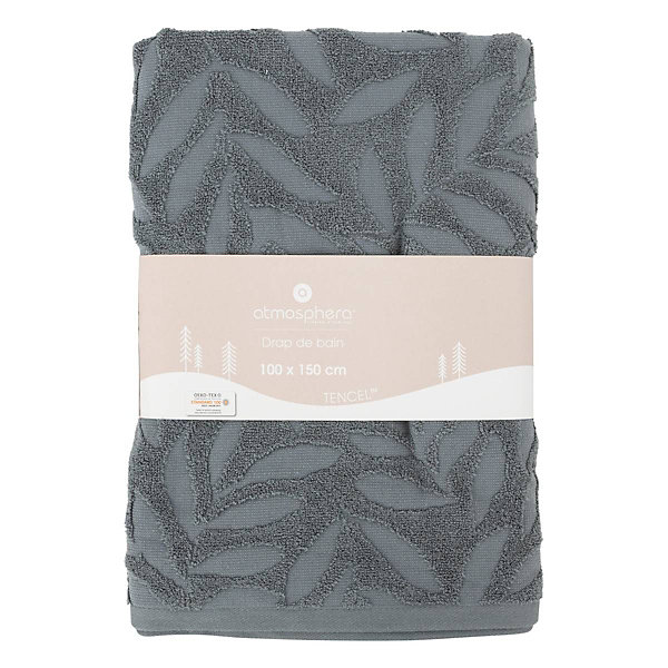 Drap de bain Cisel - coton - gris foncé - 100x150 cm - Atmosphera