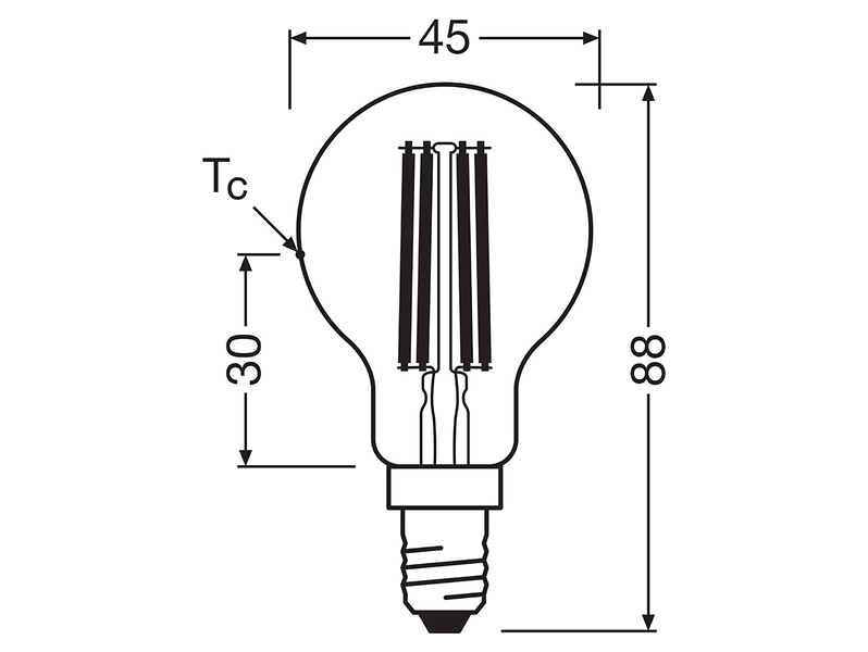 Żarówka LED Kulka E14 2,2W z ciepłą barwą światła