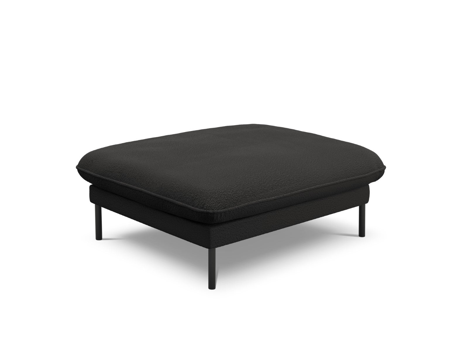 Cosmopolitan Design Poef Vienna boucle, zwart - 73x93x43cm