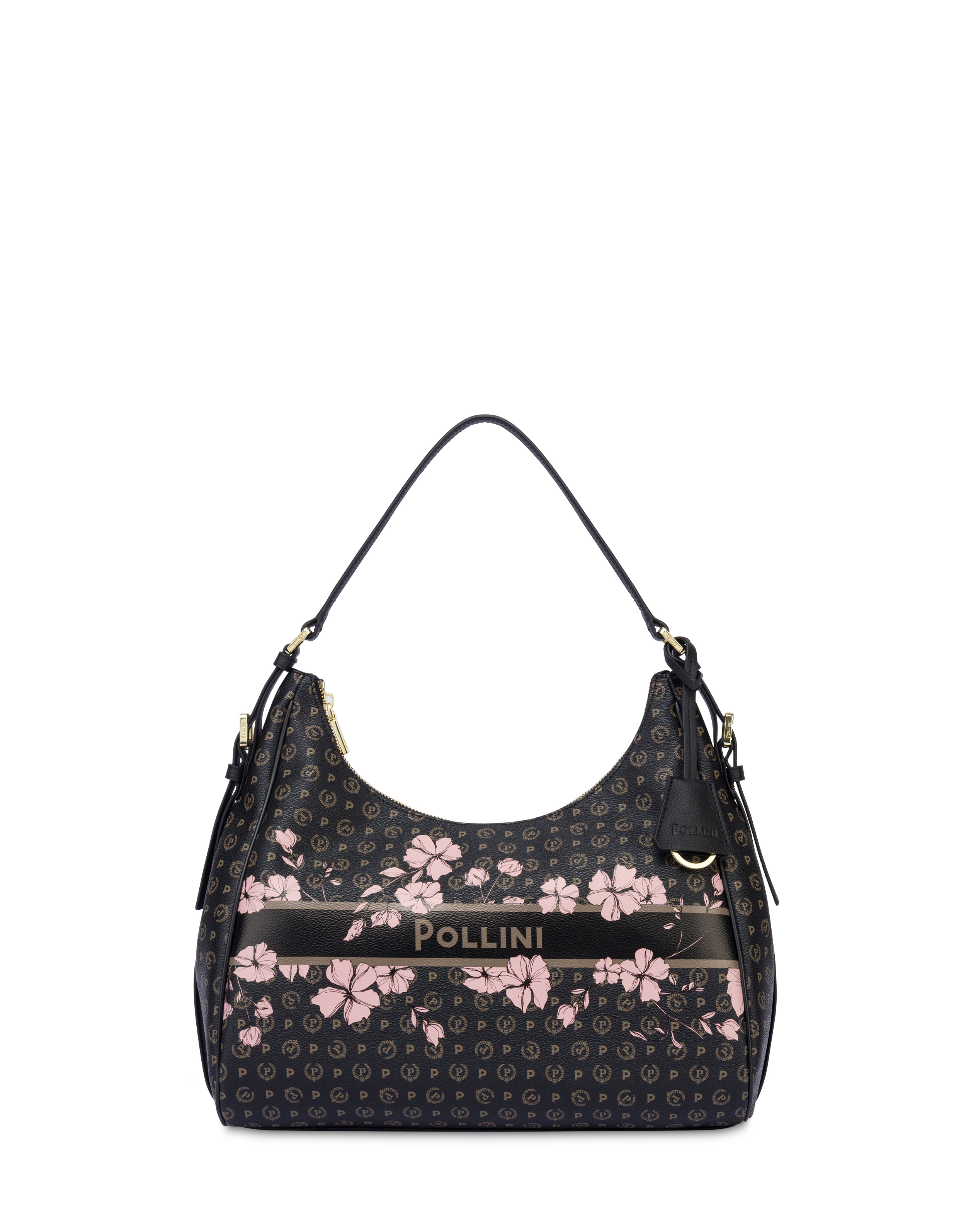 Hobo Bag In Heritage Marina Flower Nero/nero