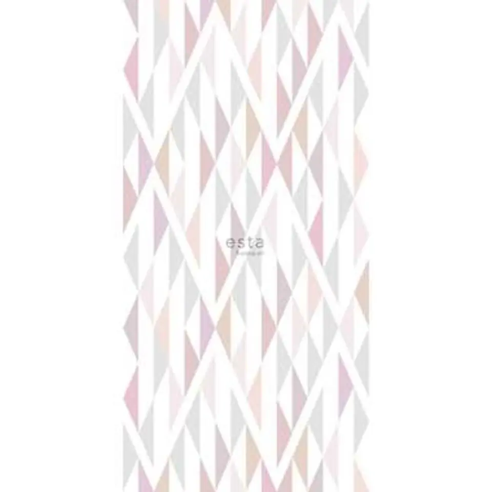 ESTAhome fotobehang - ruiten - zwart, wit en oudroze - 1.395 x 2.79 m