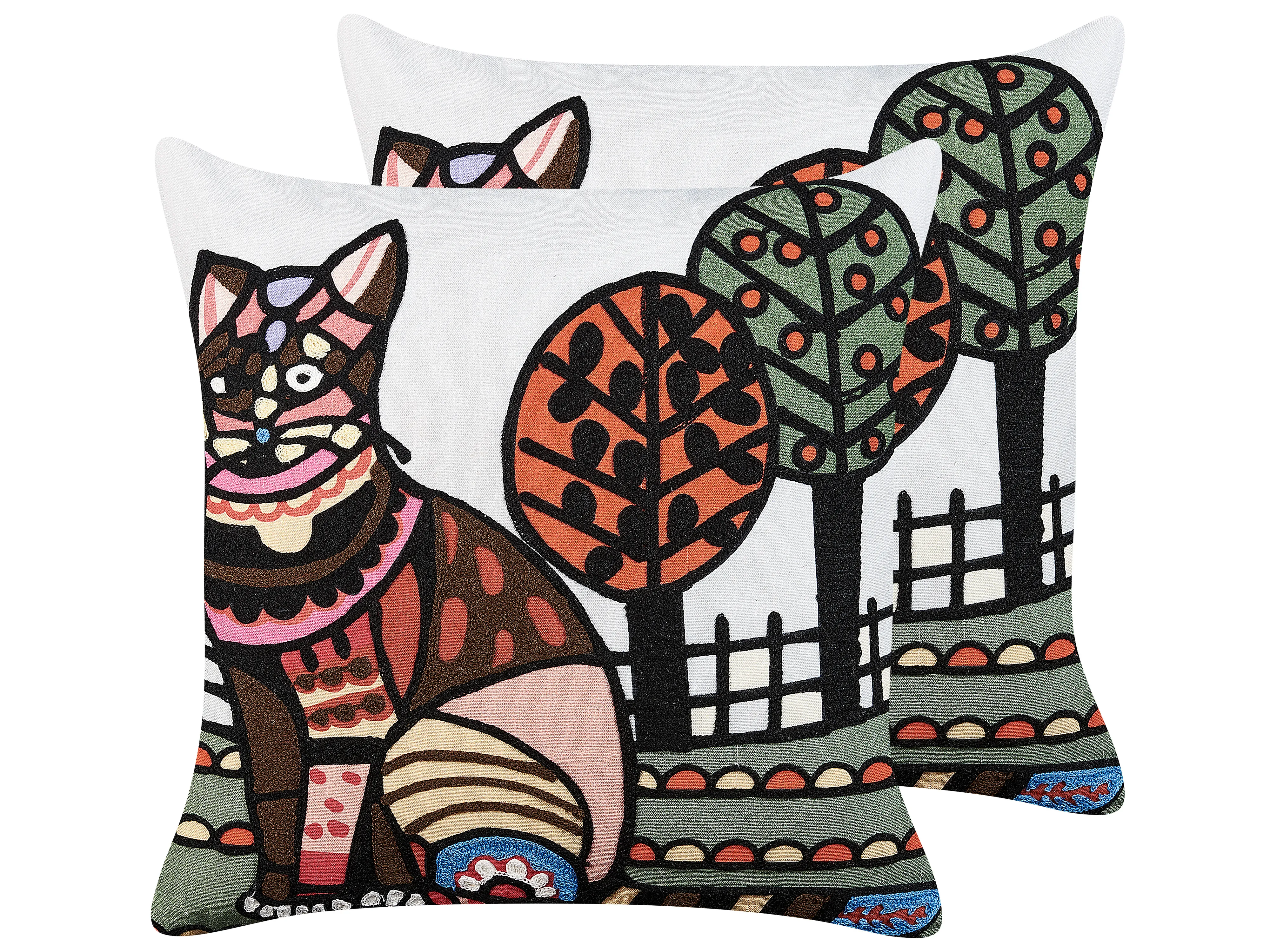 Throw Cushion MEHSANA Boucle 50 x 50 cm Multicolour Animal Pattern