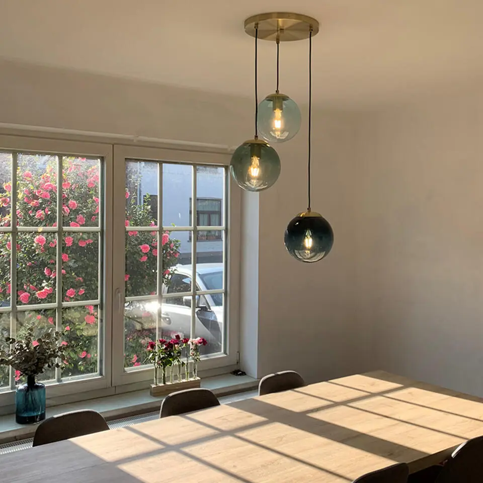 Qazqa hanglamp pallon goudkleurig e27