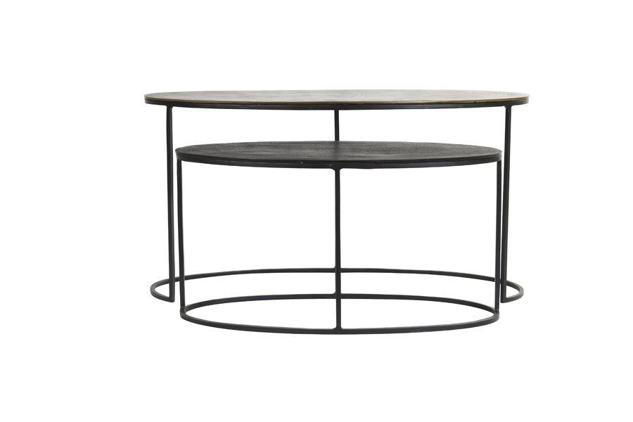 Light & Living bijzettafel PAXSON - 89x42x46cm - brons - Set van 2