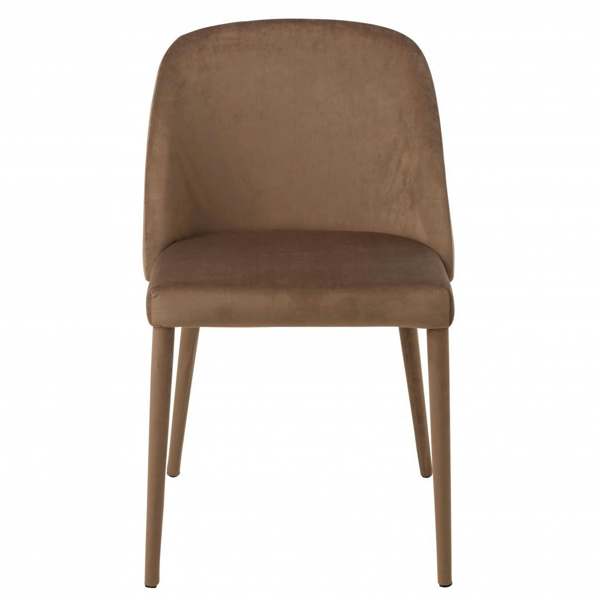 VARSOVIE - Chaise salle à manger en velours marron