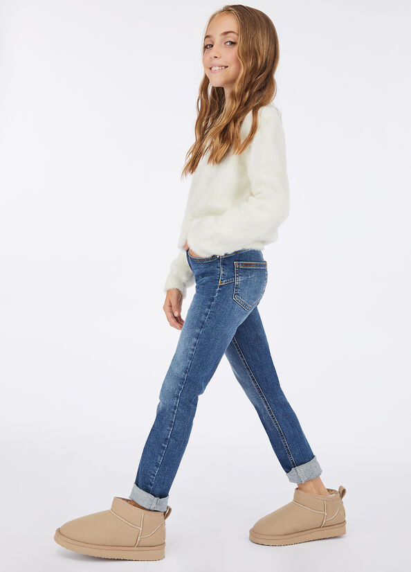 Jeans in cotone a vita alta