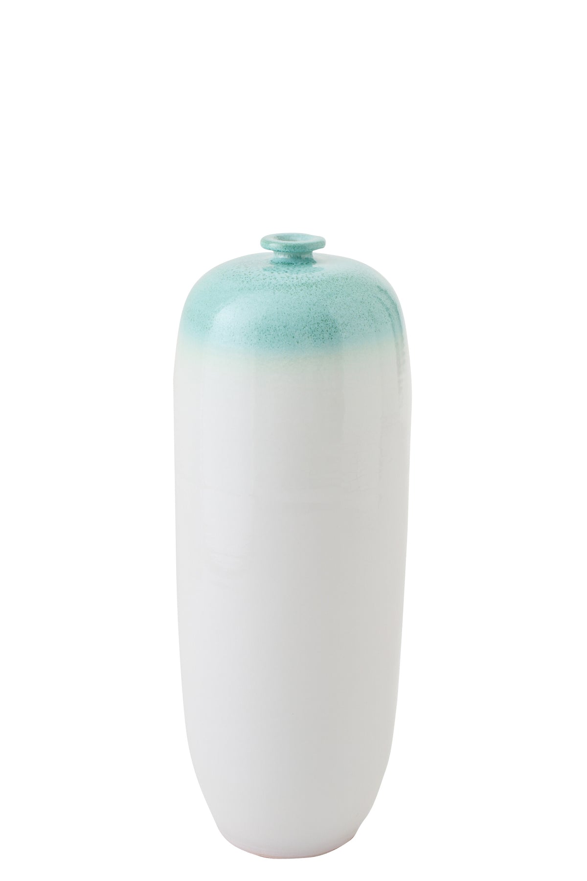 J-Line vaas - keramiek - muntgroen/wit - medium