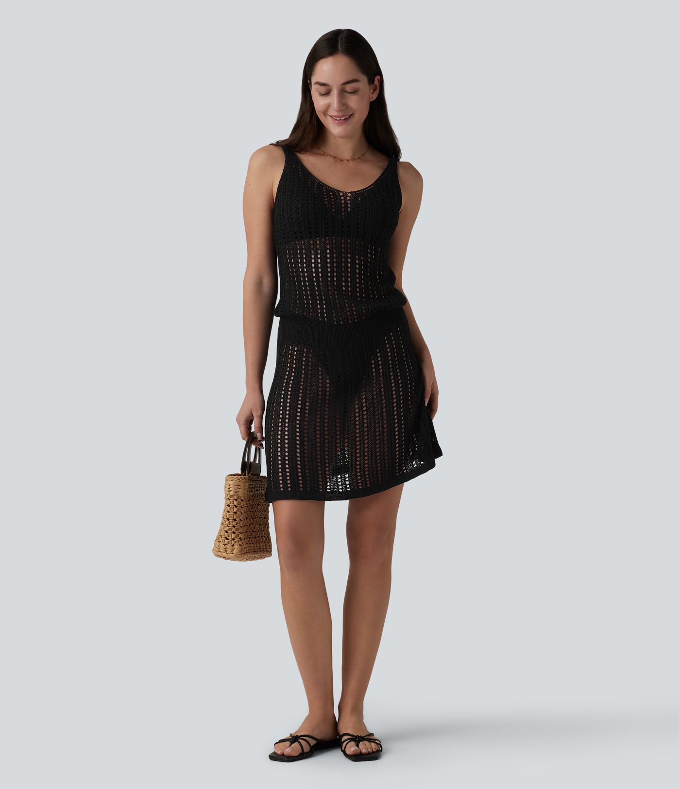 Robe mini moulante col V en maille pull
