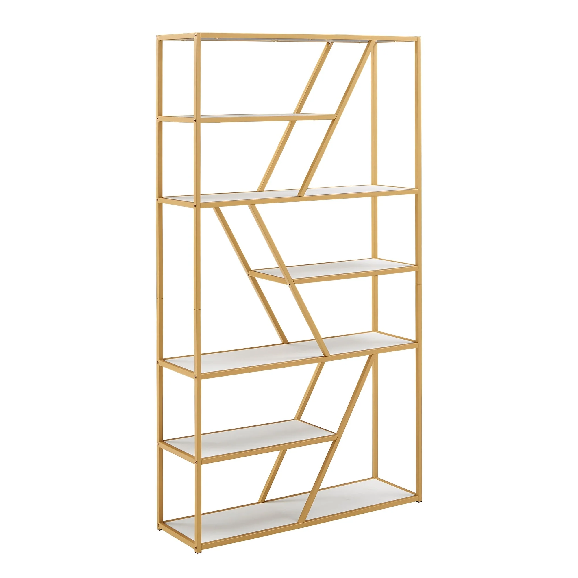 Cariba Geometric Gold Metal Bookcase by iNSPIRE Q Bold