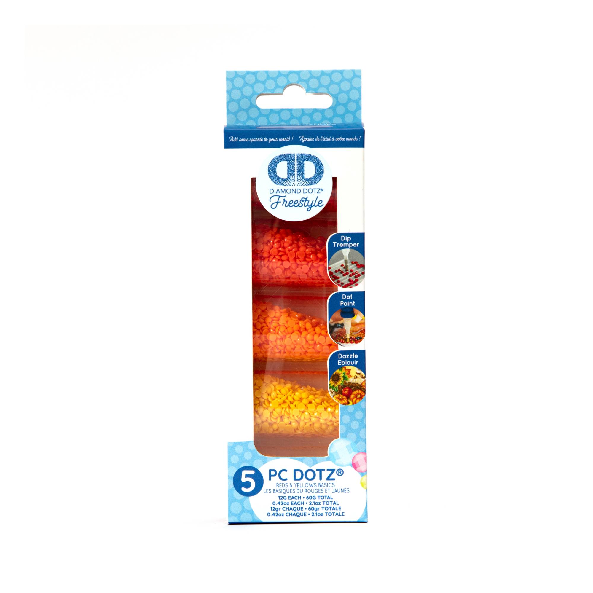 Diamond Dotz Red, Orange and Yellow Freestyle Dotz 5 Pack