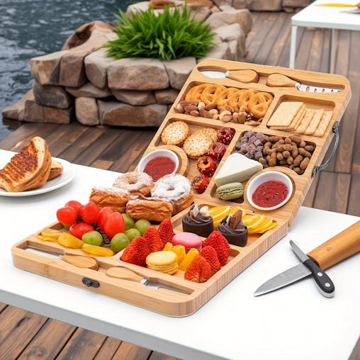 NNETM Wooden Cheese Platter Board with Box
