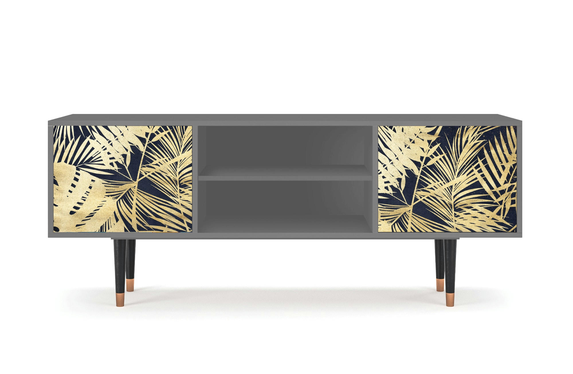 JUNGLE VIBES - Meuble TV  bleu et jaune 2 portes L 170 cm
