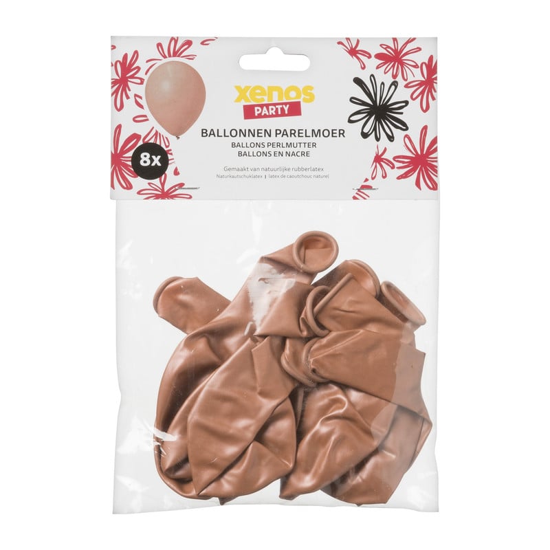 Ballonnen metallic - rose goud - set van 8