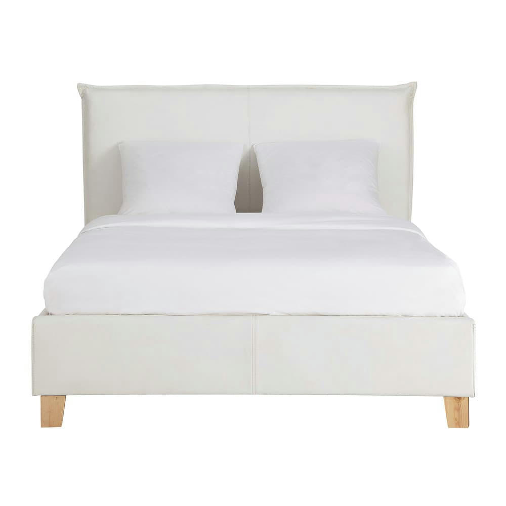 Pillow - Lit coffre avec sommier à lattes 140x190 blanc